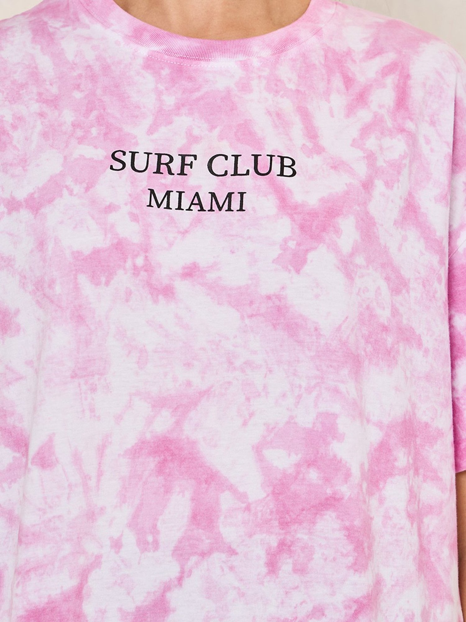 Styli Pink Graphic Print Oversized T-Shirt