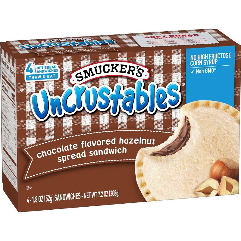 Smucker's Uncrustables Frozen Chocolate Flavored Hazelnut Spread Sandwich - 7.2oz/4ct