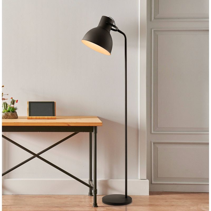 70.8" Erin Metal Floor Lamp with Adjustable Shade Black - Versanora