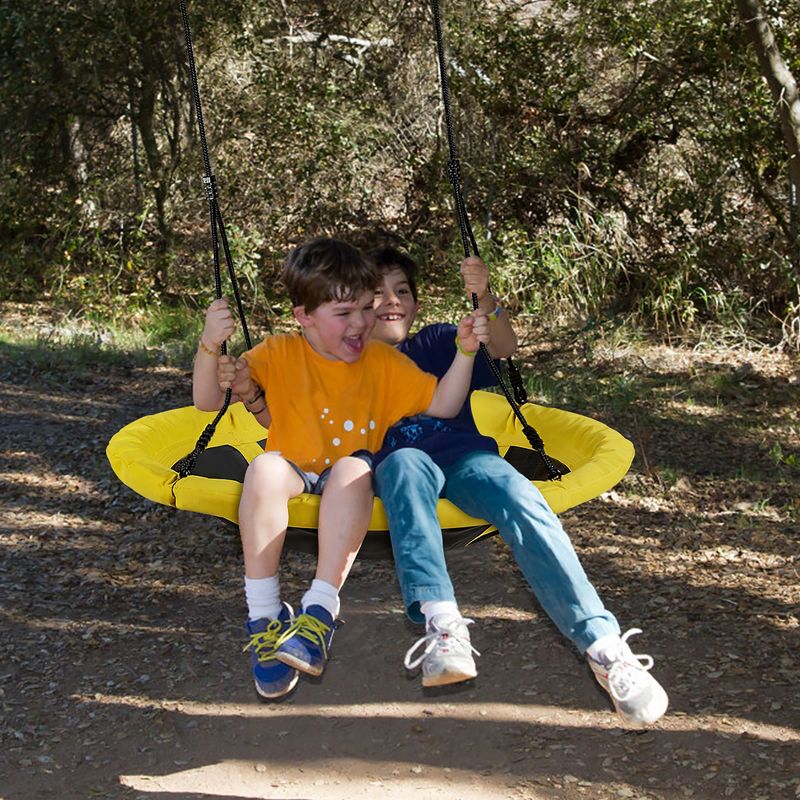 Costway 40'' Flying Saucer Round Tree Swing Kids Outdoor Play Set Gift w/Adjustable Ropes