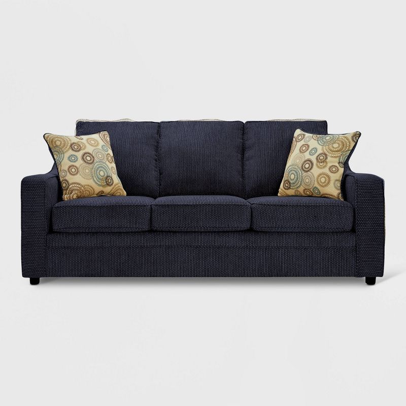 Clark Three Seat Sofa Dark Blue - True Seating