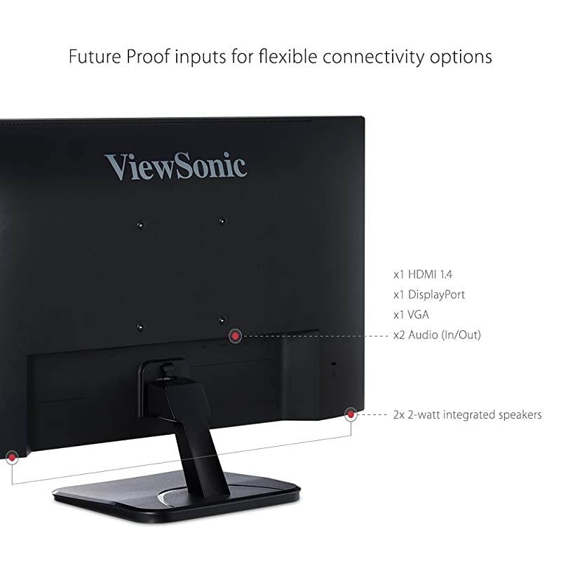 VA2456-MHD 24 Inch Frameless IPS 1080p Monitor with HDMI DisplayPort and VGA Inputs for Home and Office