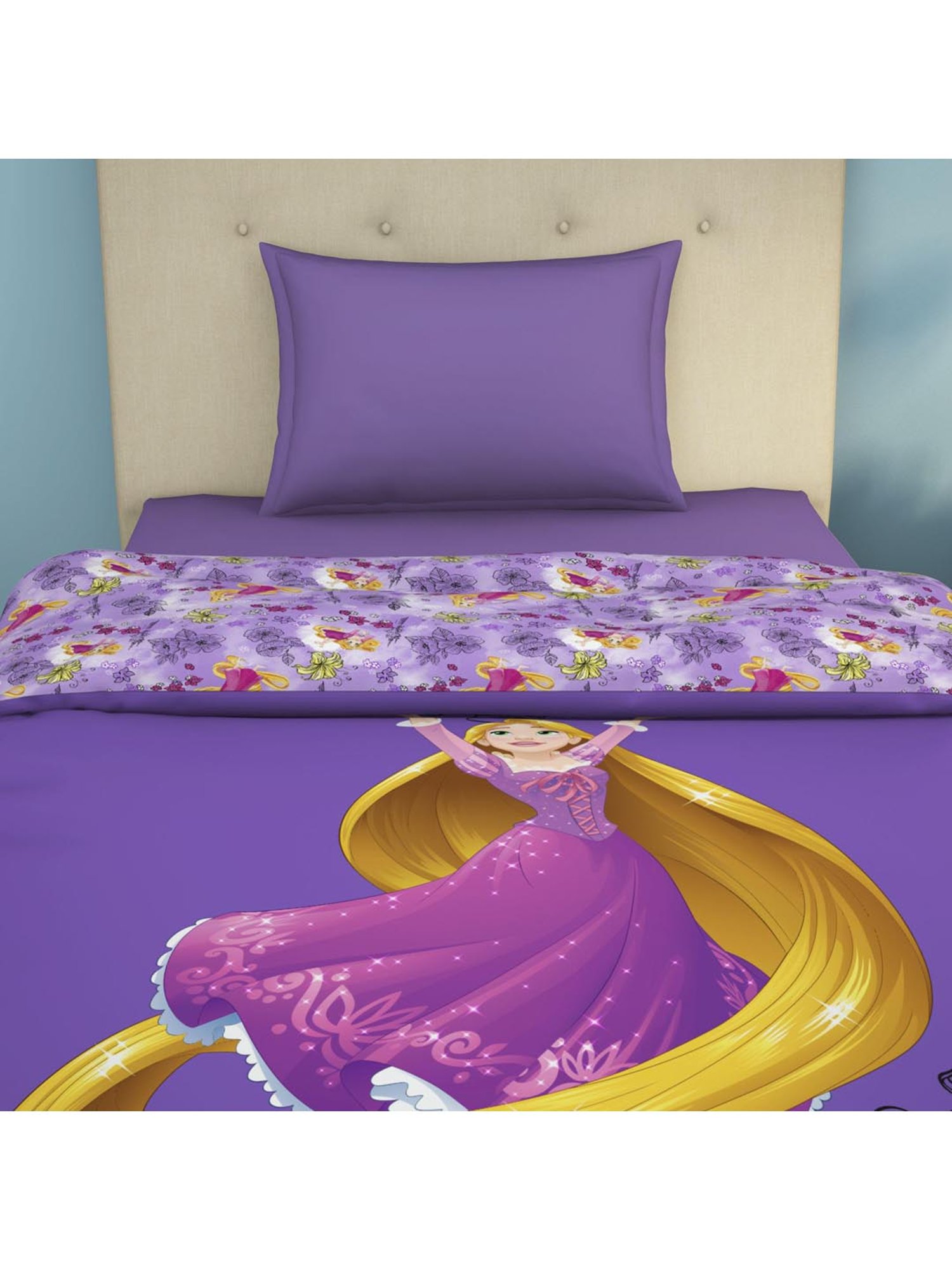 Welspun Bliss Light Silver & Blue Microfibre 120 GSM Shell Double Bed Quilt