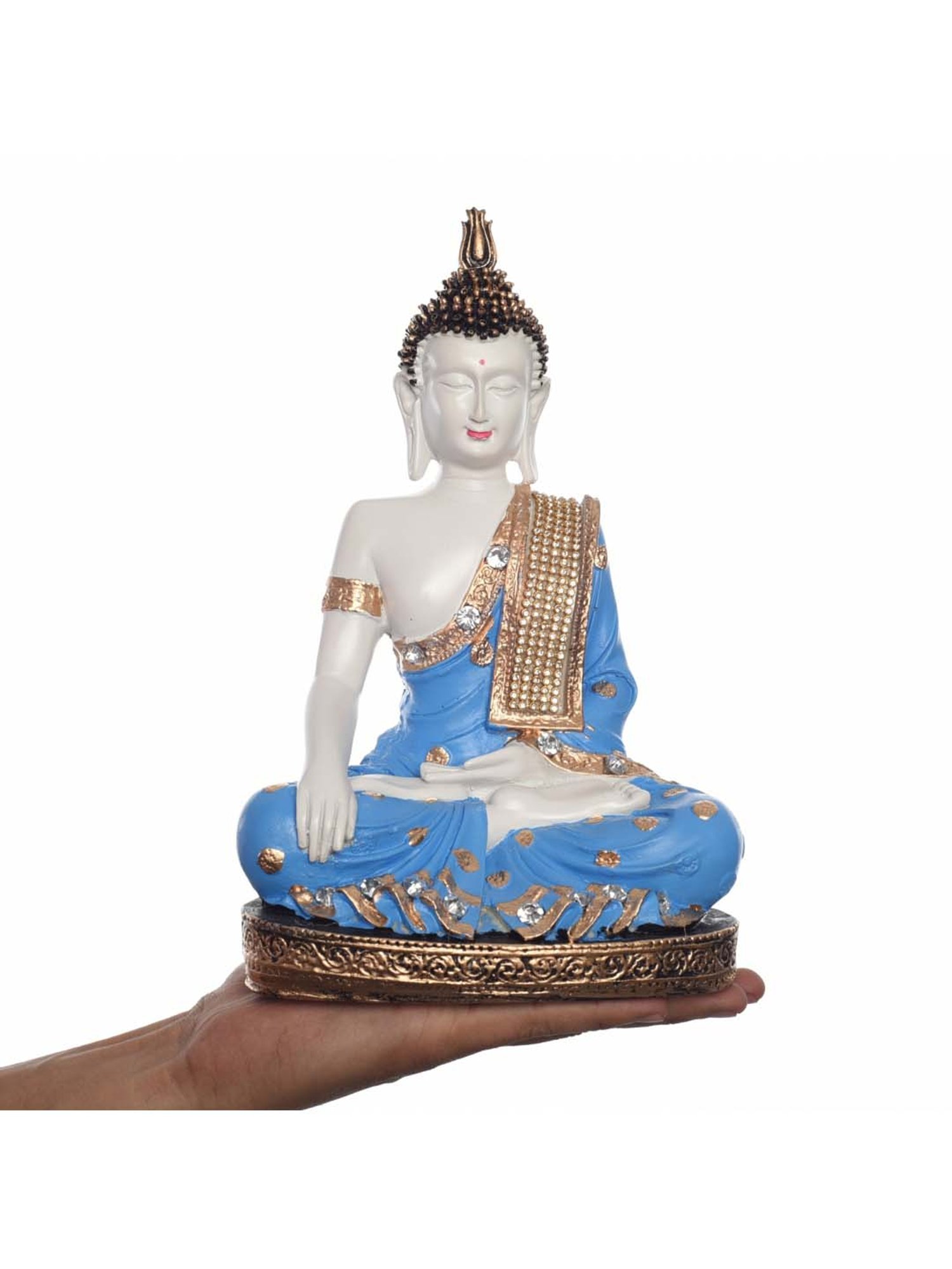 eCraftIndia Polyresin Meditating Lord Buddha - Blue