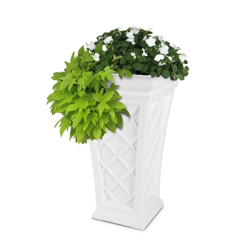 28" Square Georgian Tall Planter White - Mayne