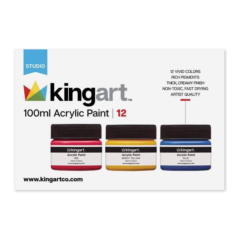 12pc Acrylic Paint Set - Kingart
