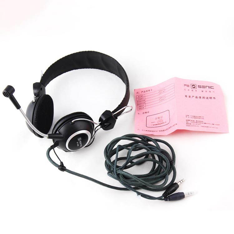 SENICC ST-818 Wired Over Ear Stereo Audio Headphones with 3.5mm Jack and Microphone for Desktop Laptop PC Skype Phone Talking