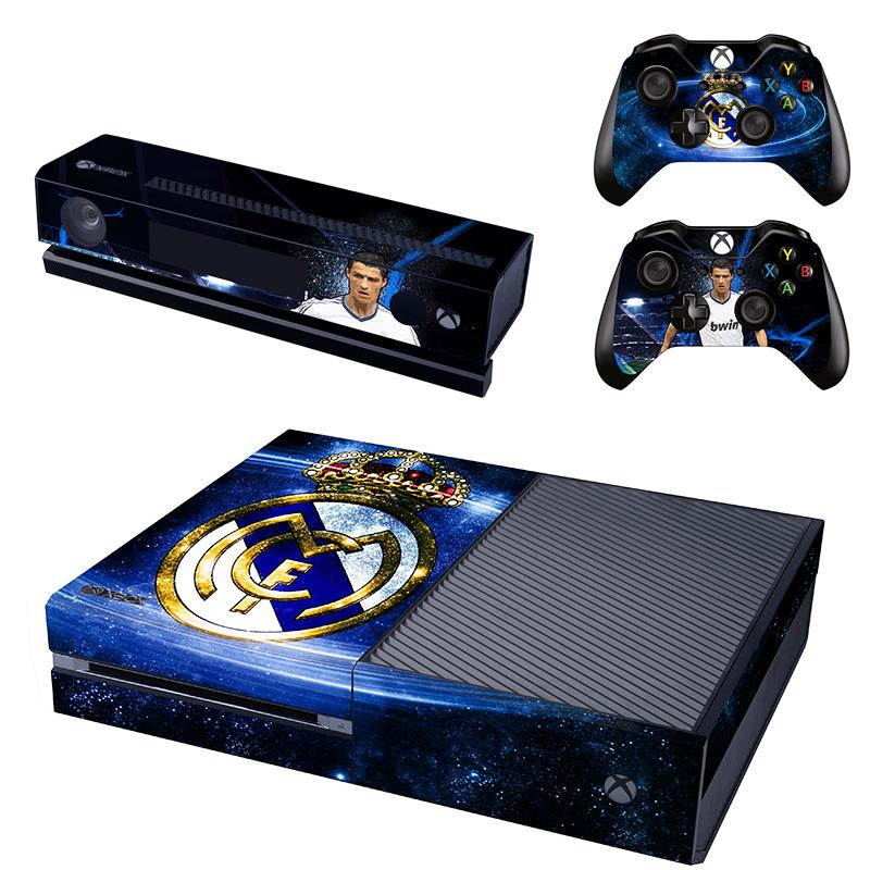 REYTID Console Skin / Sticker + 2 x Controller Decals & Kinect Wrap Compatible with Microsoft Xbox One - Full Set - Real Madrid Away