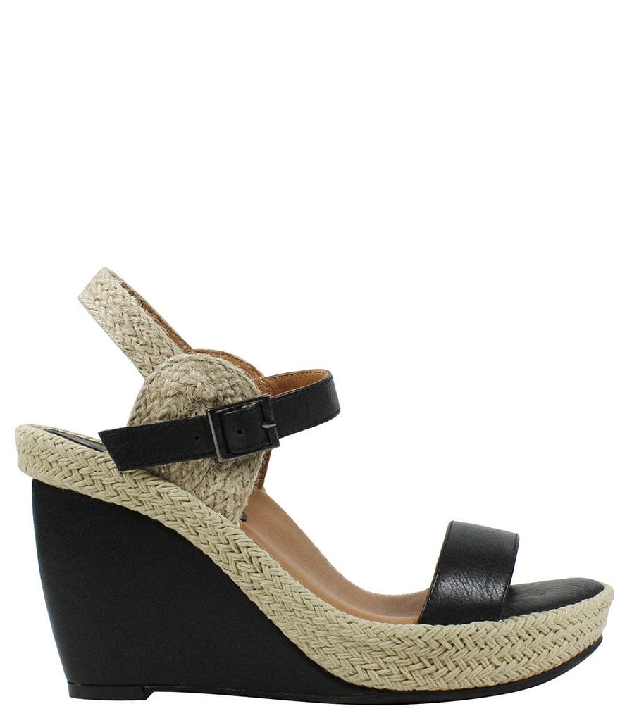 L'Amour Des Pieds Iditri Leather Jute Platform Wedge Sandals