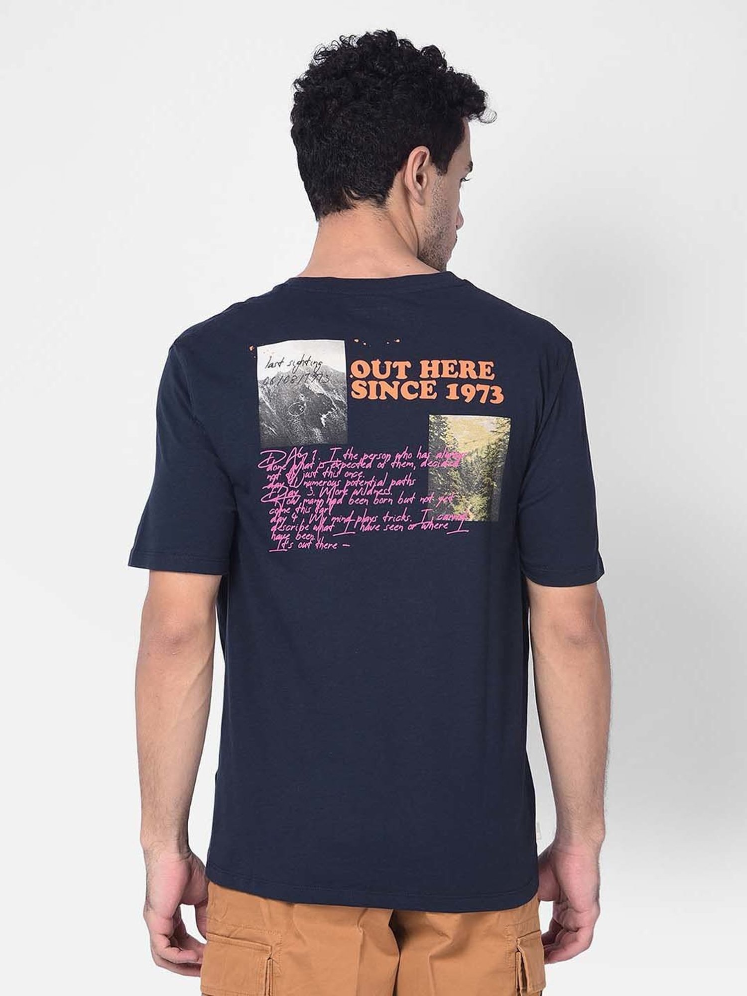 Timberland Navy Regular Fit Printed Crew T-Shirt