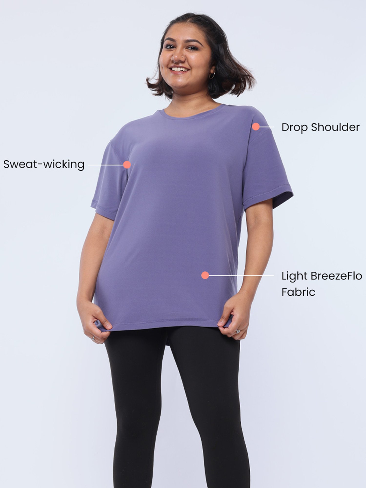 BlissClub Women Mauve The Breezy Boyfriend Tee