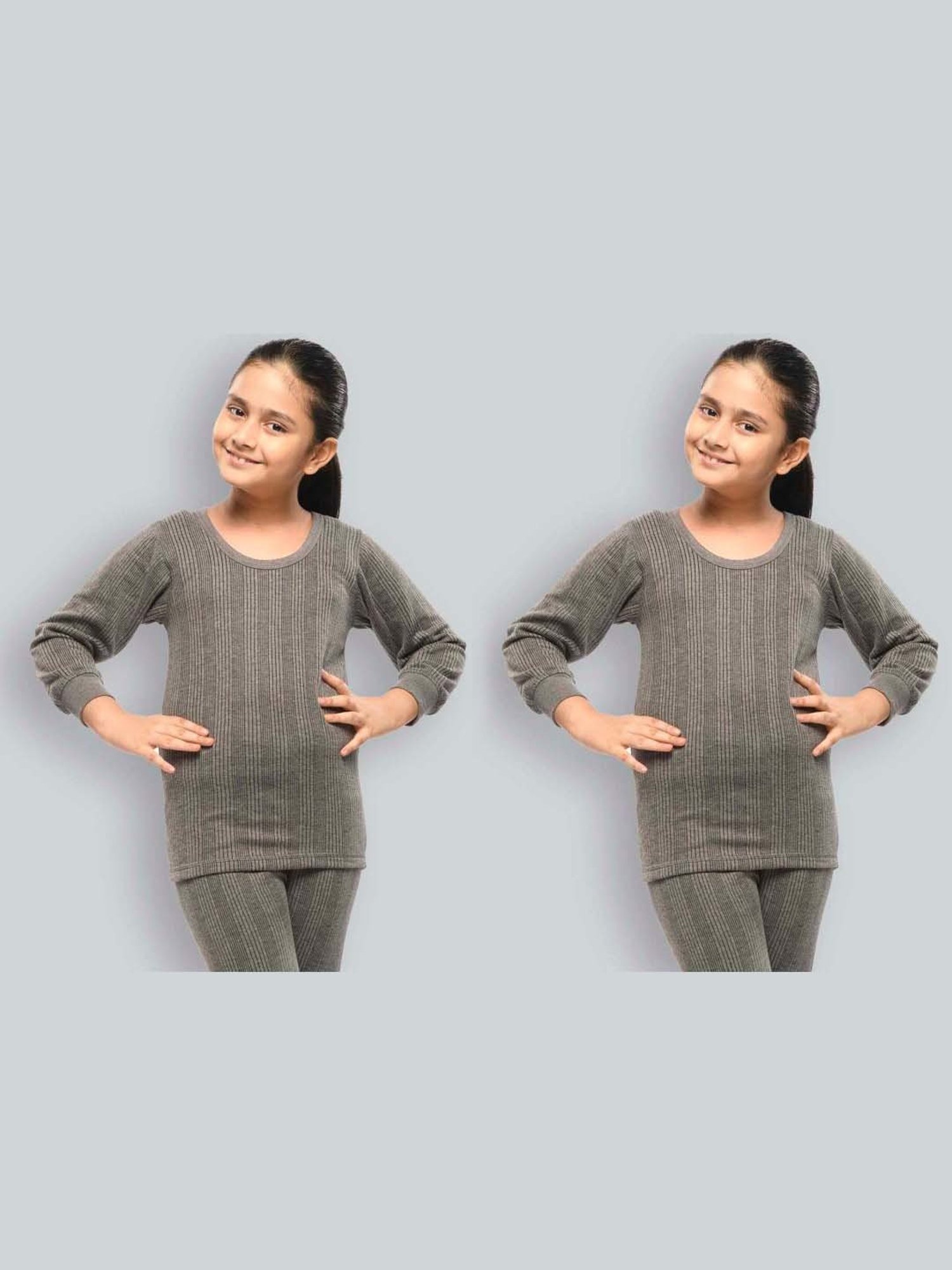 Kanvin Kids Skin Regular Fit Thermal Tops - Set of 2