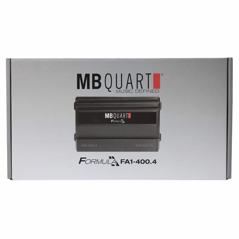 MB Quart FA1-400.4 Formula Class AB 4 Channel 400 Watt Car Audio Amplifier with DC Signal Sense, RCA Inputs, and MOSFET Power Supply, Black