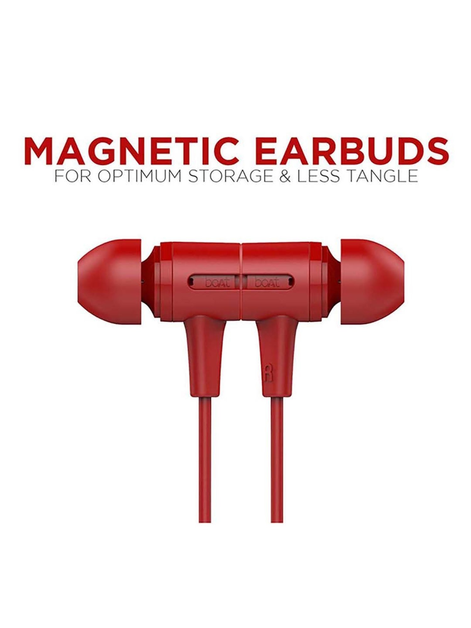boAt Bassheads 102 in Ear Wired Earphones with Mic(Fiery Red)