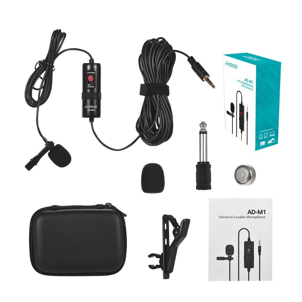 Andoer AD-M1 Omni-directional Condenser Microphone Lavalier Microphone