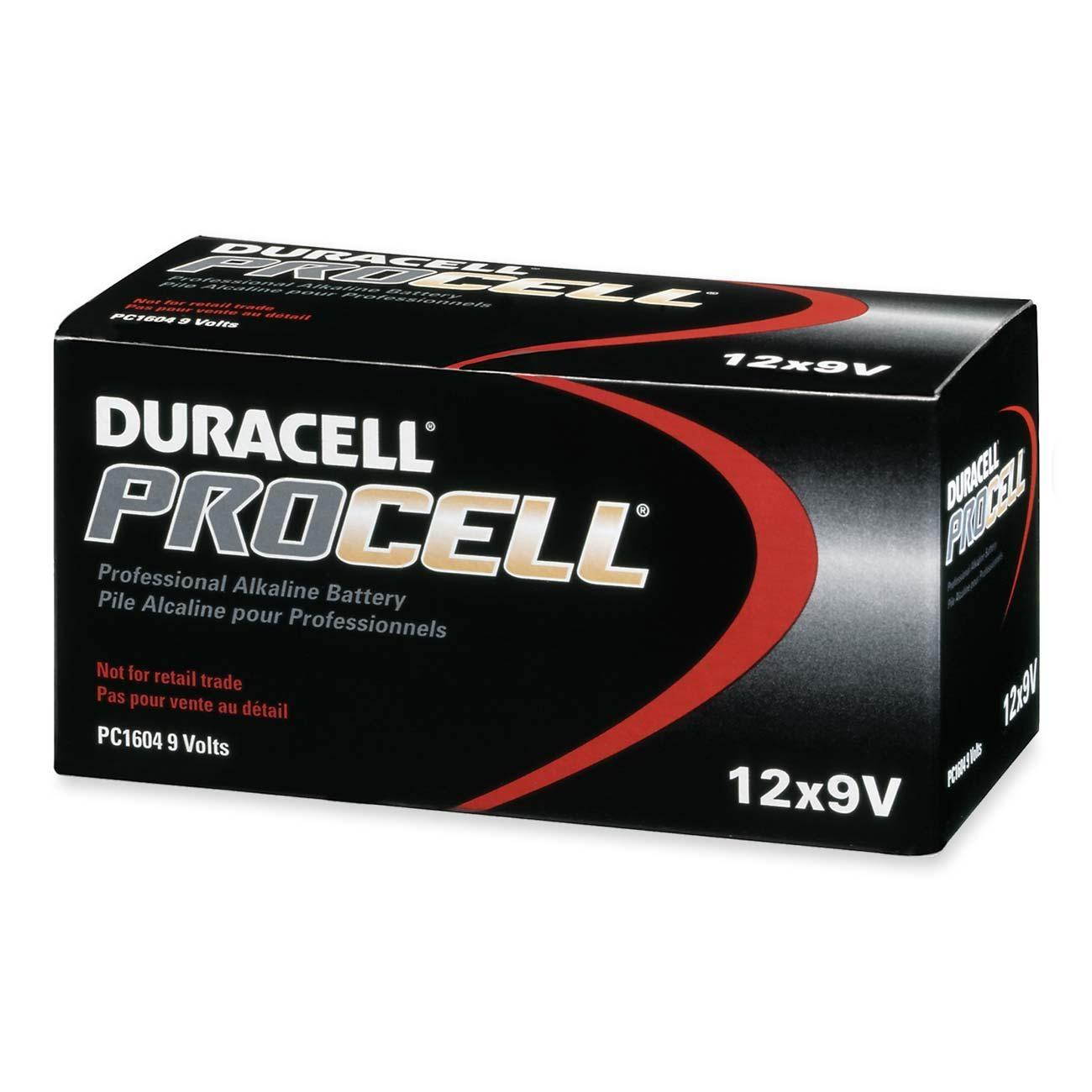 DURACELL Procell PC1604 9V Alkaline Battery, 12-box