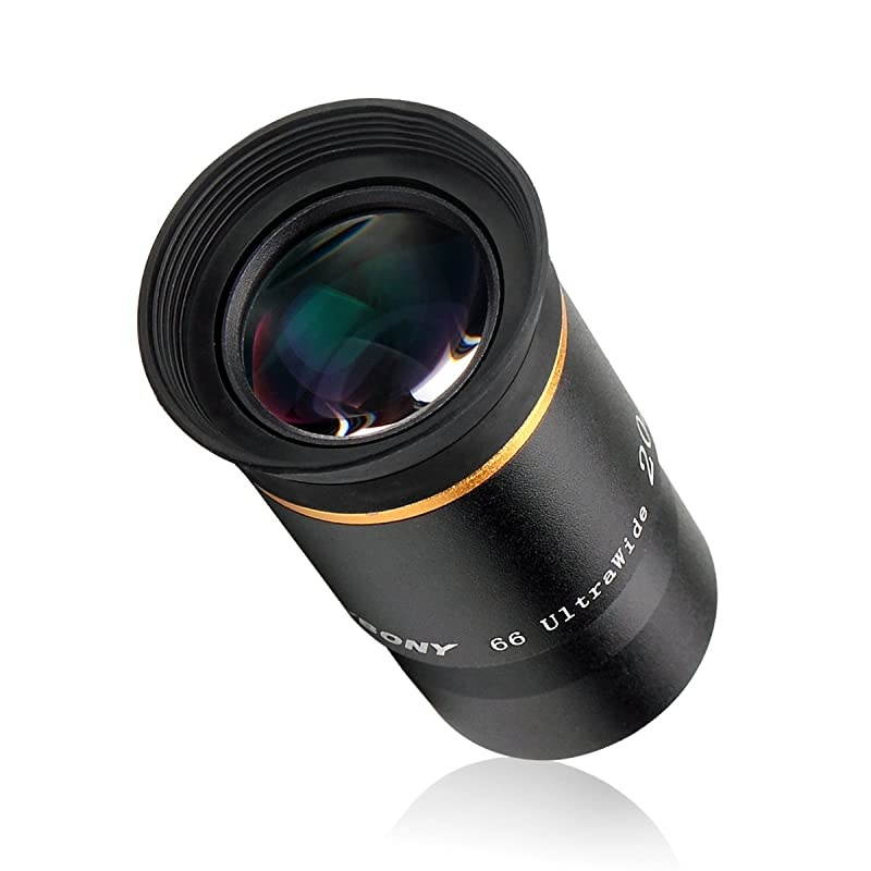 Telescope Eyepiece Fully Mutil Coated 1.25 inches Telescope Accessories Set 66 Degree Ultra Wide Angle HD 20mm for Astronomy Telescope