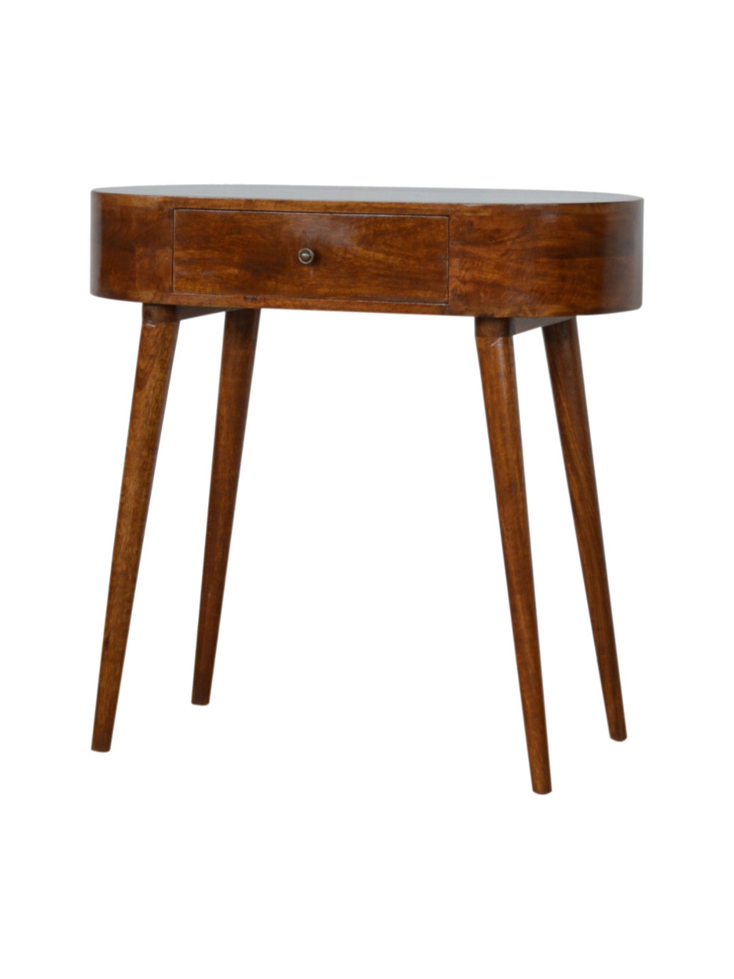 Artisan Furniture Chestnut Brown Wood Rounded Console Table