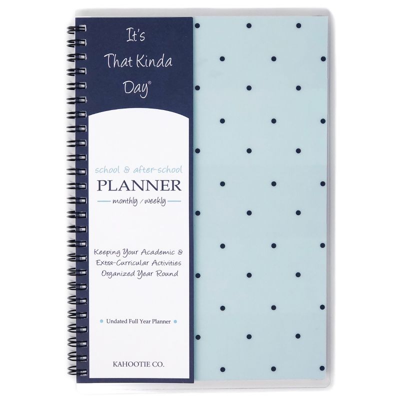 Undated Academic Planner 8.5"x5.5" Teal Polka Dots - Kahootie Co
