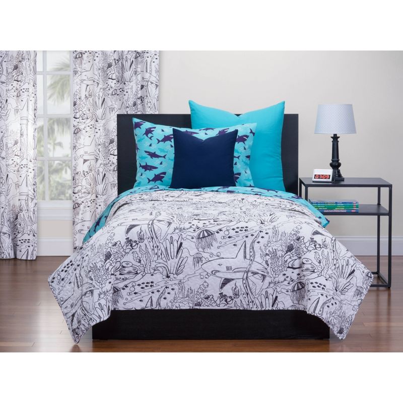 Full/Queen Talca Quilt Blue/White/Red - Jessica Simpson