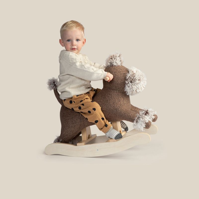 Manhattan Toy Terrier Plush Dog Wooden Rocking Toy