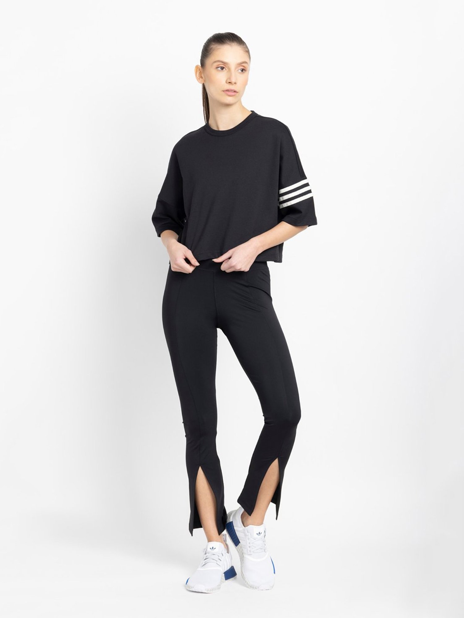 Adidas Originals Black Slim Fit High Rise Tights