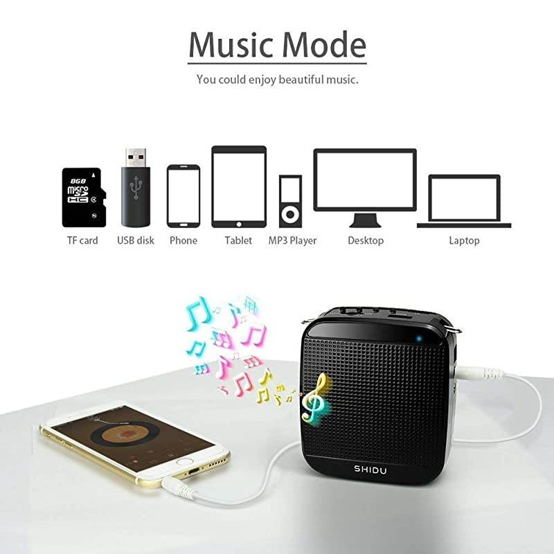 Voice Amplifier, Mini Voice Amplifier with Wired Microphone Headset 15W Portable Personal Speaker MP3 Audio Sound System for Teachers,Elderly,Singing,Coaches,Yoga,Tour Guides,Outdoor Trainers