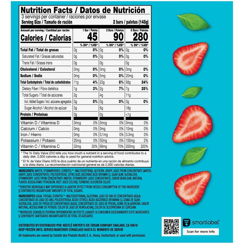 Outshine No Sugar Added Strawberry Frozen Fruit Bar - 6ct