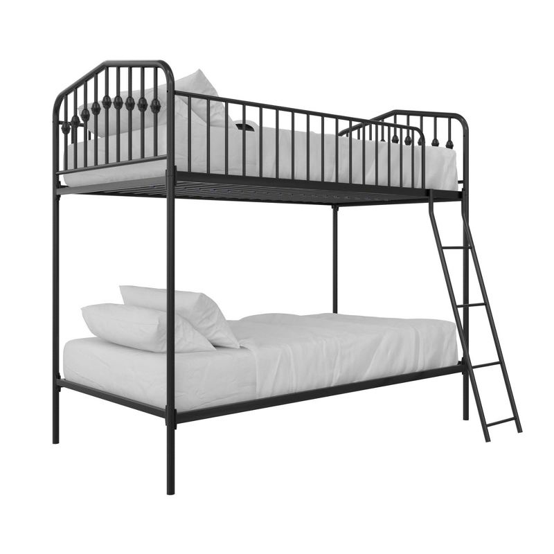 Twin/Twin Kids' Bushwick Metal Bunk Bed Black - Novogratz