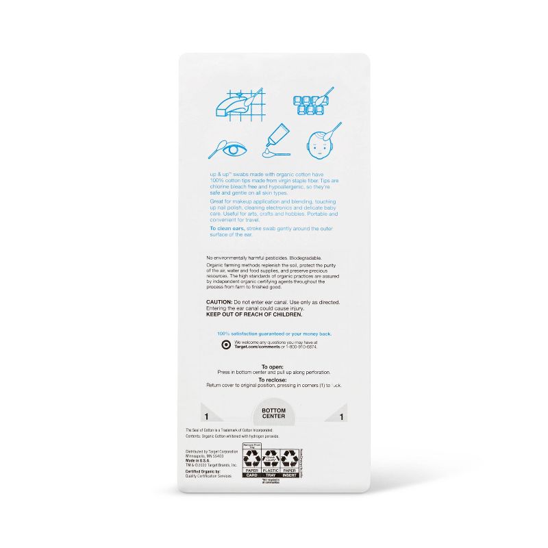 Organic Cotton Swabs - 500ct - up & up™