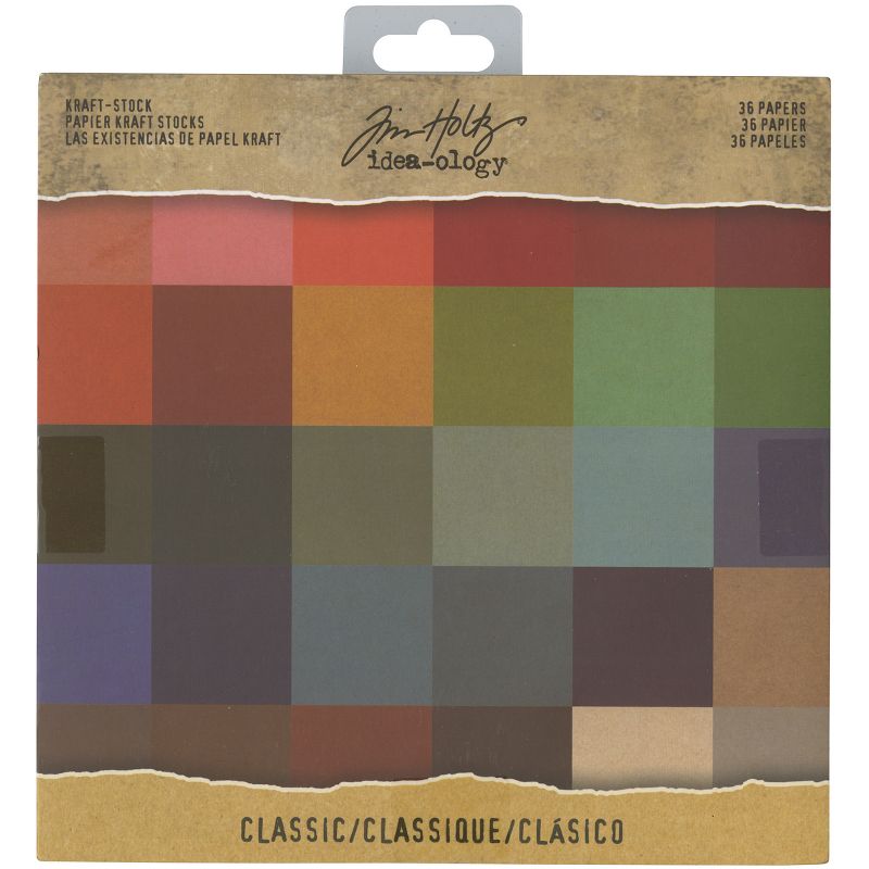 Idea-Ology Single-Sided Kraft Cardstock Pad 8"X8" 36/Pkg-Classic, 36 Colors/1 Each