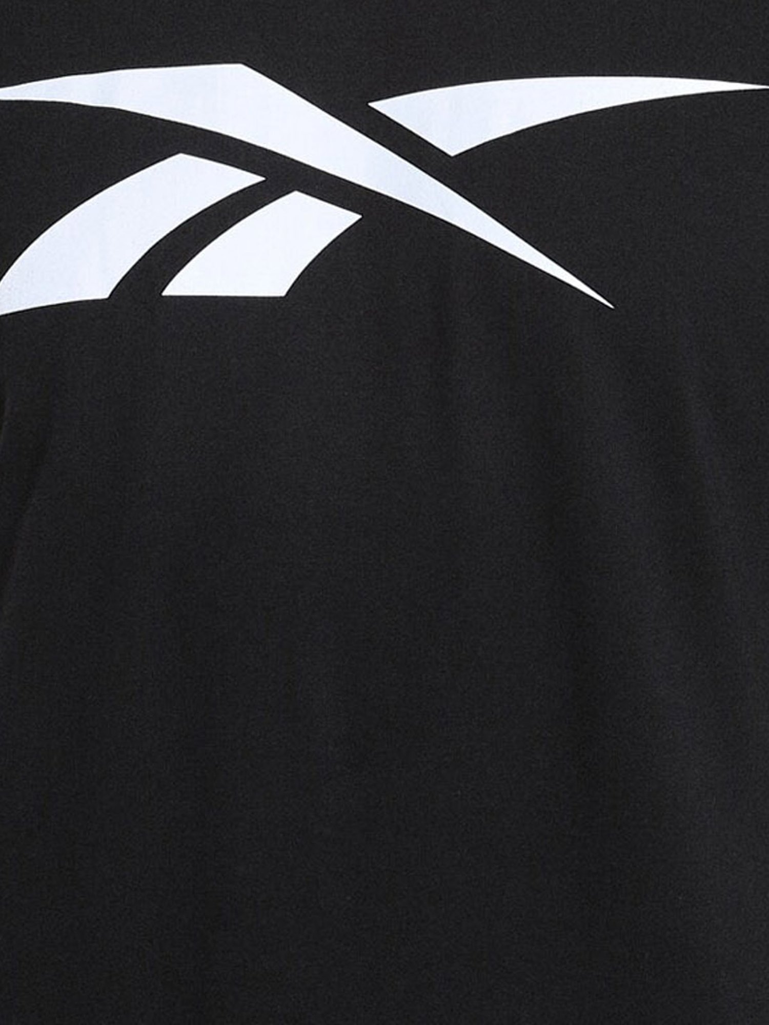 Reebok Black Cotton Regular Fit Printed Sports T-Shirt
