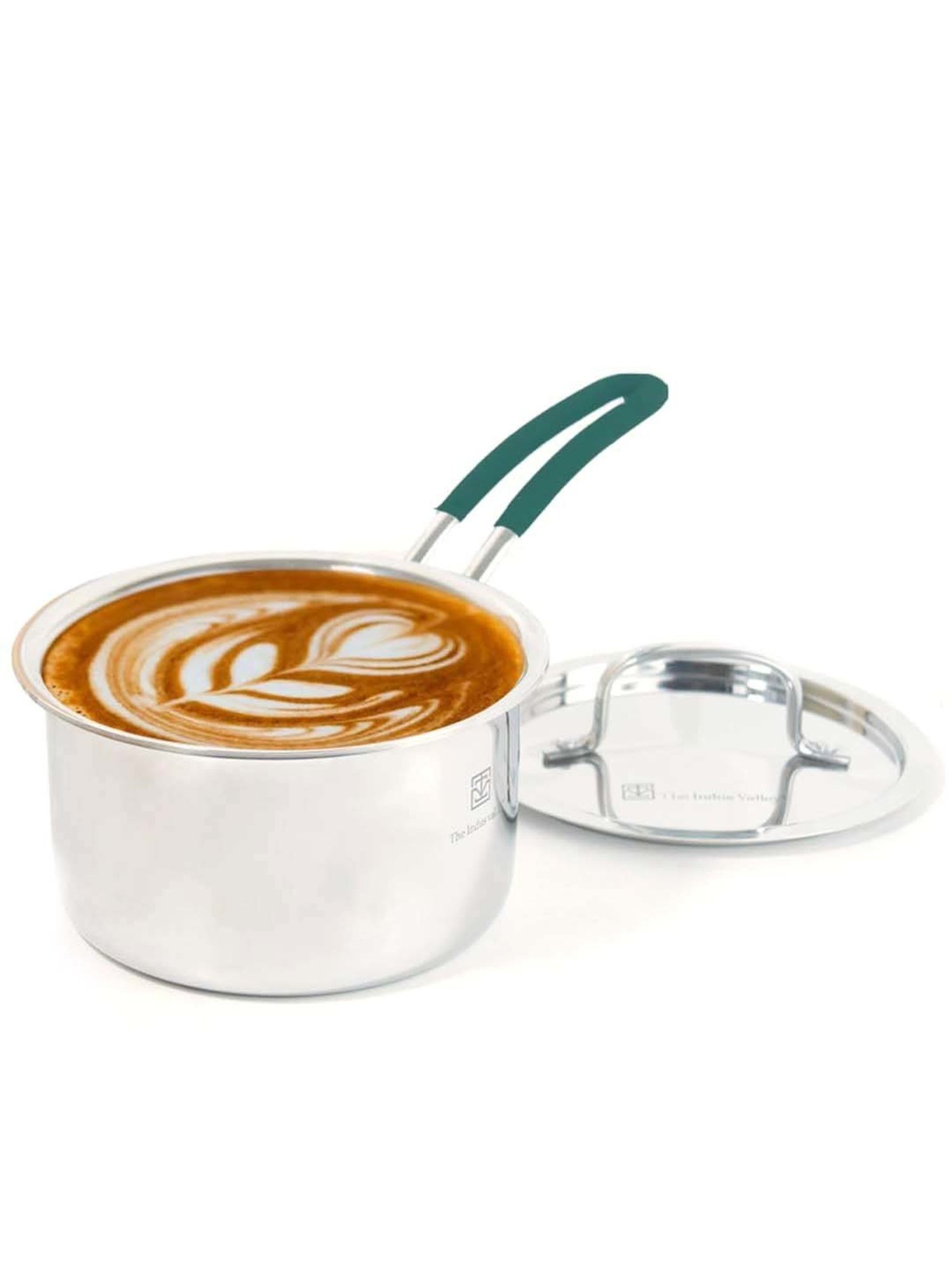 The Indus Valley Silver Stainless Steel 21.33 cm Saucepan With Steel Lid (3 L)