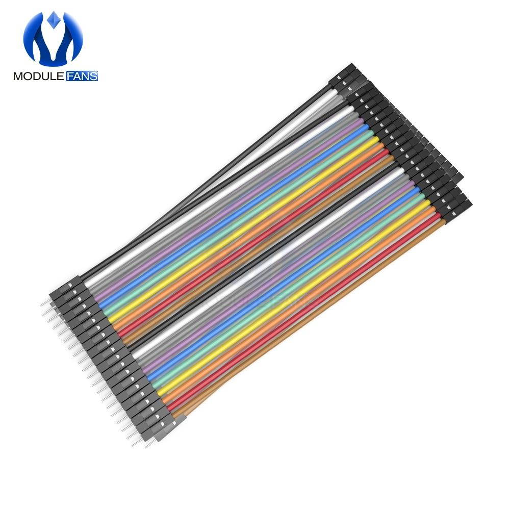 40pcs In Row Dupont Cable 20cm 2.54mm 1pin 1p-1p male to Female Jumper Wire For Arduino Breadboard