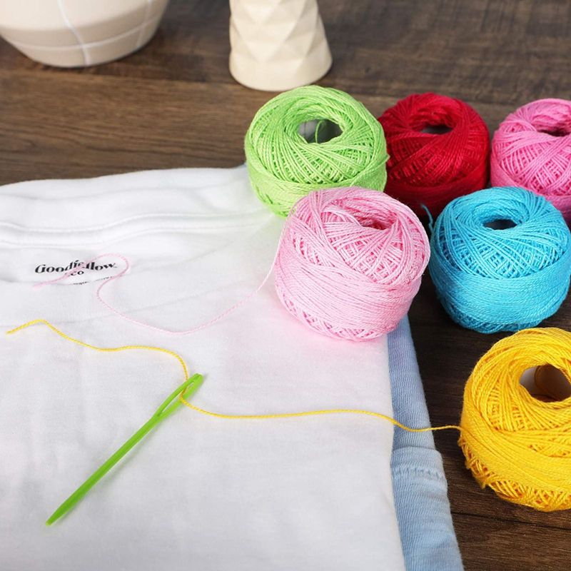 Bright Creations 15 Pack Cotton Embroidery Crochet Thread Balls for Cross Stitch, Needlepoint