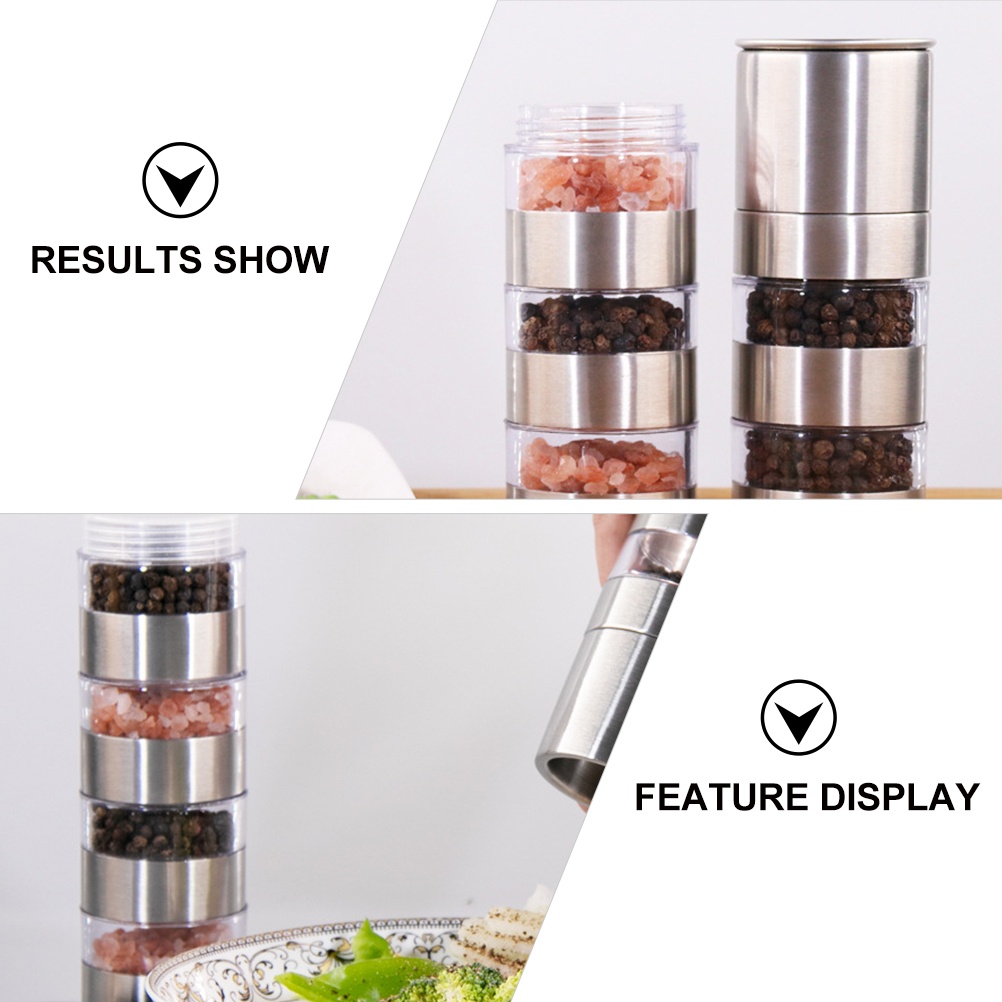 Salt and Pepper Grinder Stainless Salt Grinders and Pepper Mill Set with Rotor