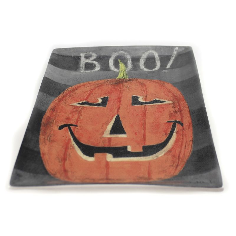Tabletop 12.5" "Boo" Jack-O-Lantern Platter Halloween Round Top Collection  -  Serving Platters