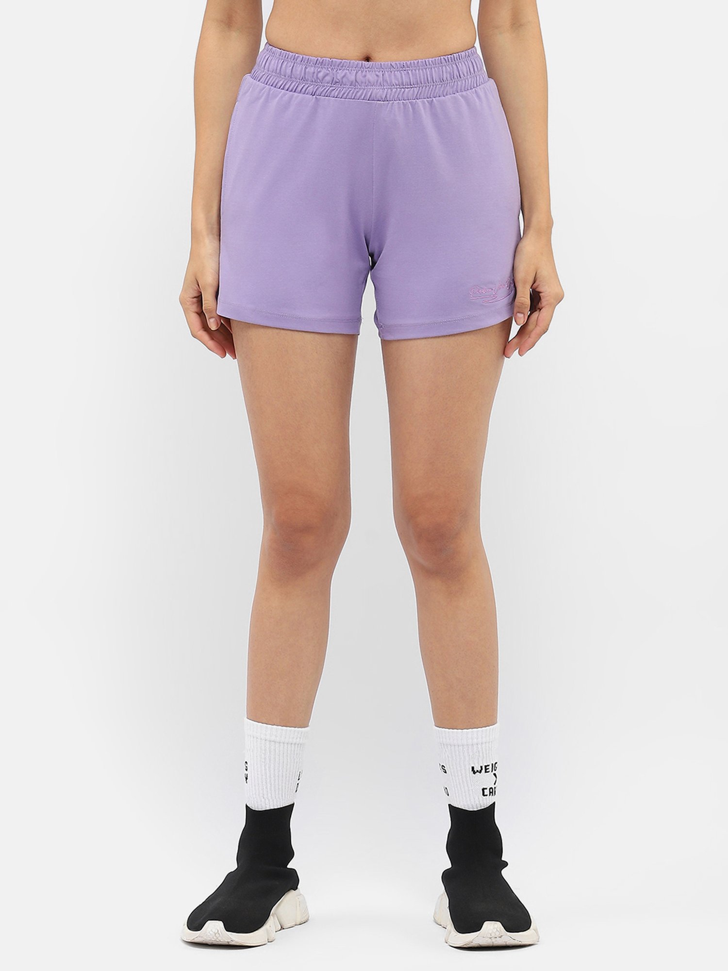 MADAME M Secret Lavender Graphic Print Shorts