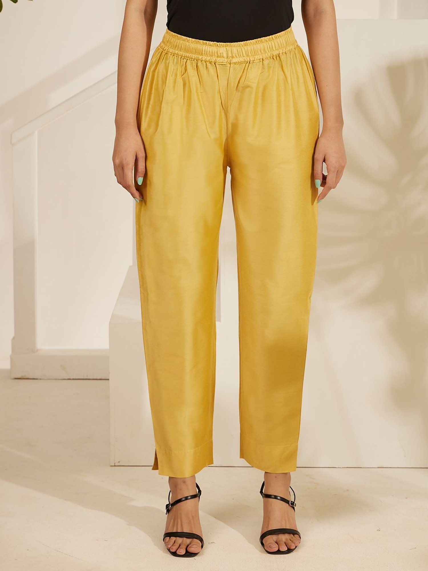 Daali Beige Viscose Blooming Mood Pencil Pant