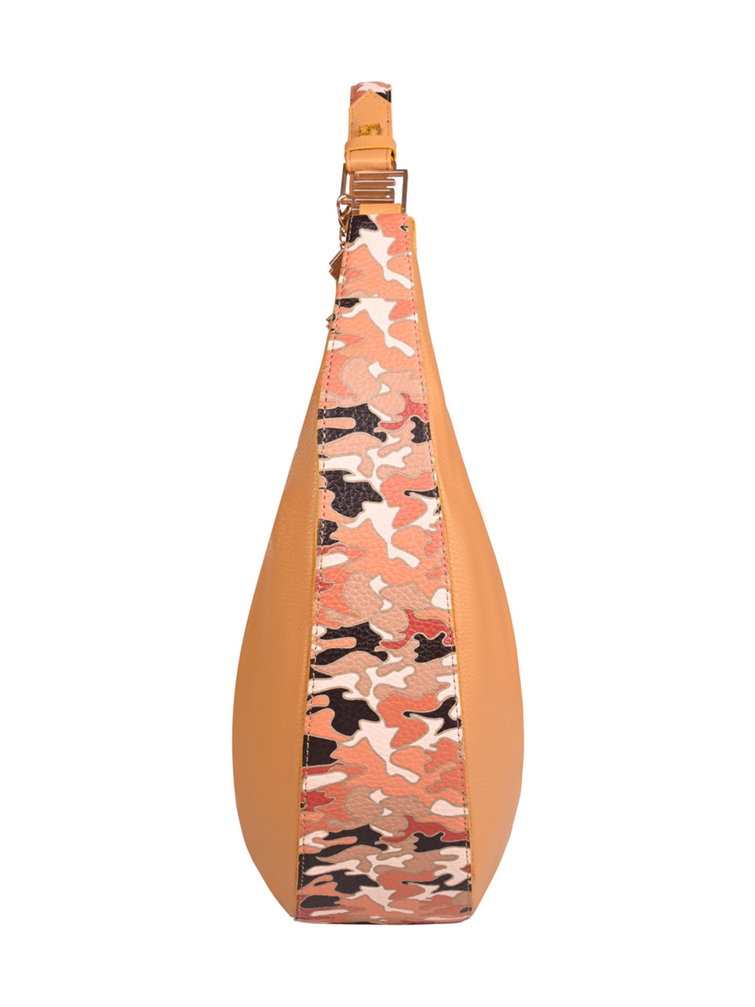 Eume Cinnamon Mustard Camo Vegan Leather Hobo Shoulder Bag