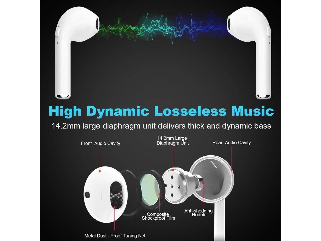 Wireless Earbuds Bluetooth Headphones Stereo Earphone Built-In Mic with Charging Case Cordless Sport Headsets for AirPods iPhone X 8 7 plus 6 6s plus Android Samsung Galaxy
