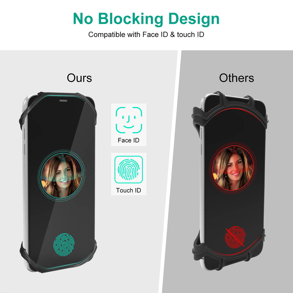 Minthouz Bike Phone Mount, Detachable 360&deg; Rotation Motorcycle/Mountain Dirt Bike/Scooter Phone Mount, Adjustable Universal Silicone Phone Holder Accessory, Compatible with all 4.5''~7'' Cellphones