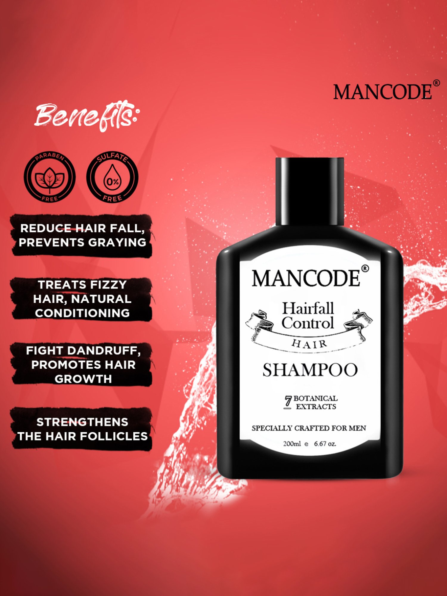 Mancode Hair Fall Control Shampoo for Men - 200 ml
