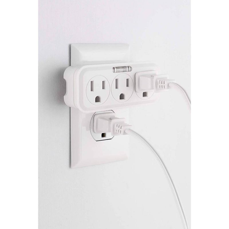 General Electric 3 Outlet Grounded Tap With Guide Light