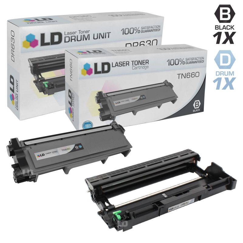LD &copy; Compatible Replacements for Brother Set of 1 TN660 HY Black Toner & 1 DR630 Drum Unit for Brother DCP, HL, and MFC Printers
