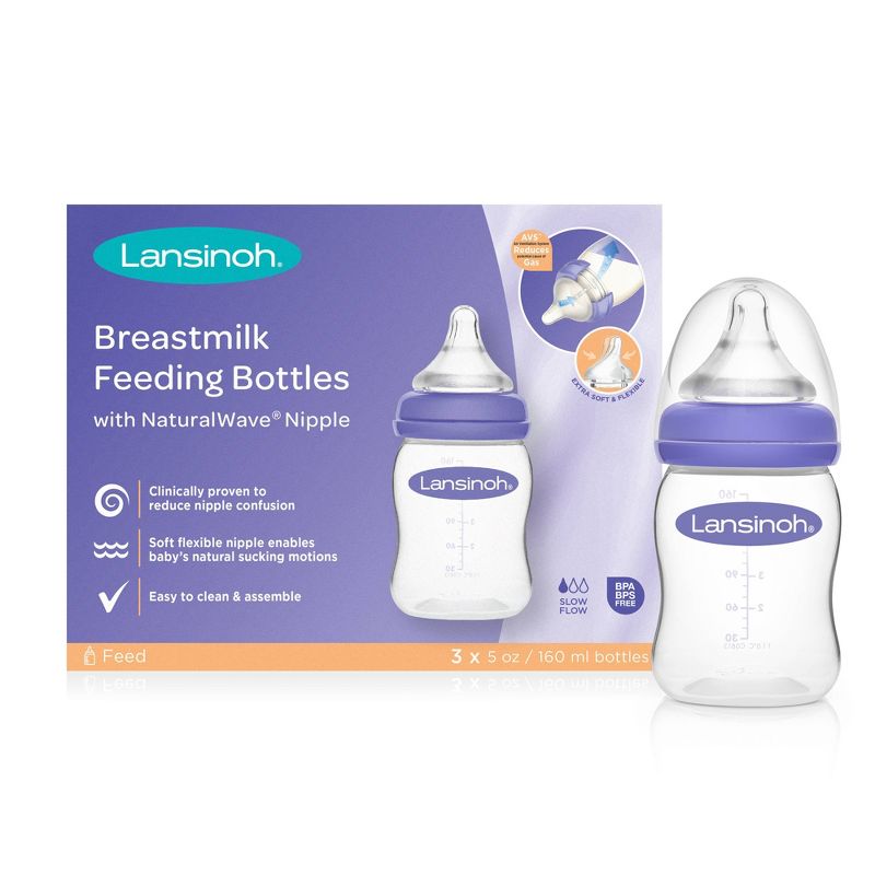 Lansinoh mOmma Feeding Bottle with Natural Wave Nipple 5 fl oz 3ct