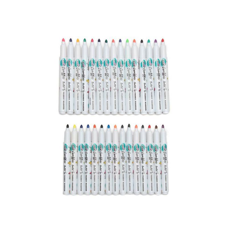 Tulip 30ct Rainbow Graffiti Bullet Tip Fabric Markers