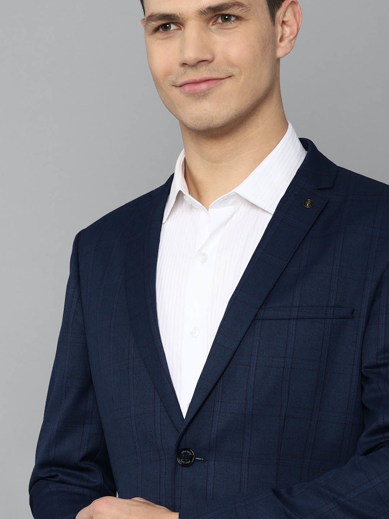 Louis Philippe Light Blue Regular Fit Blazer