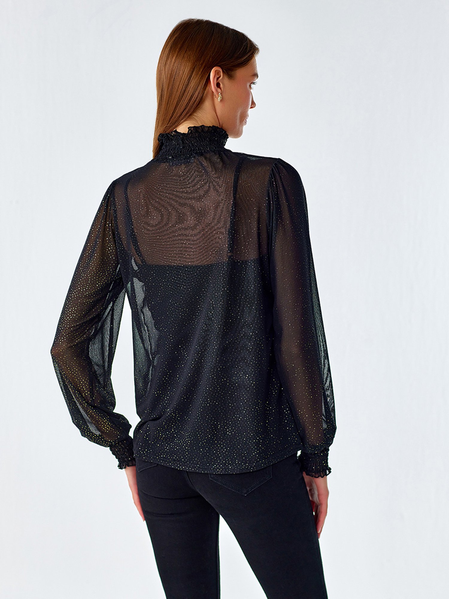 Cover Story Black Textured Top