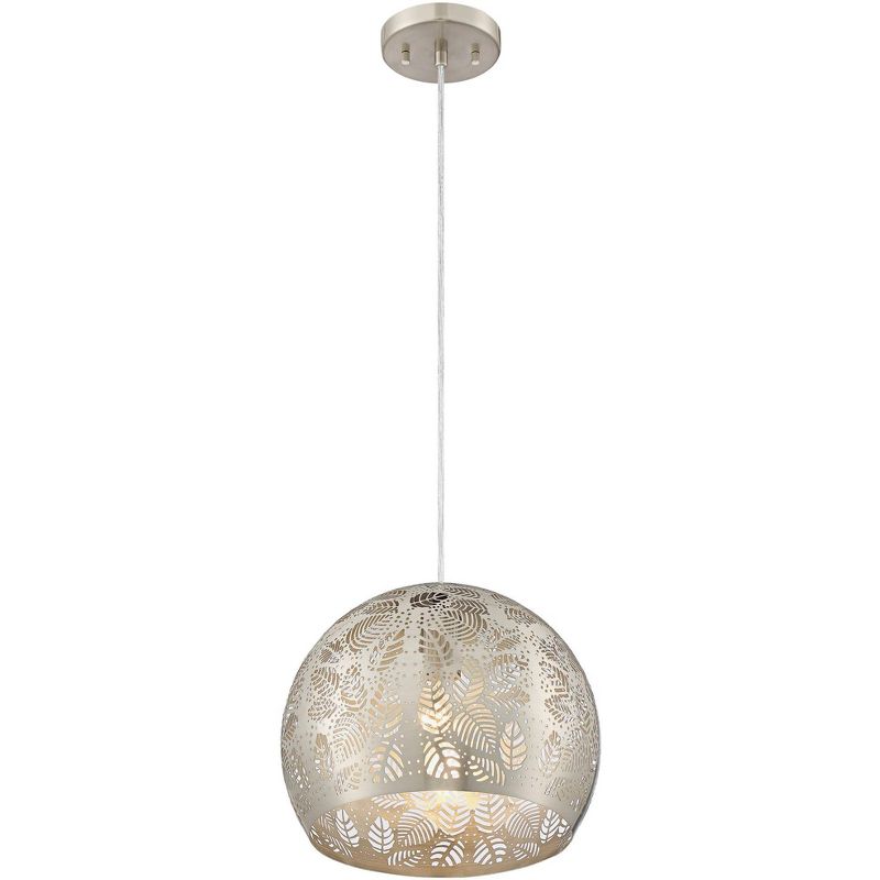 Regency Hill Safi 11 3/4" Wide Brushed Nickel Moroccan Mini Pendant